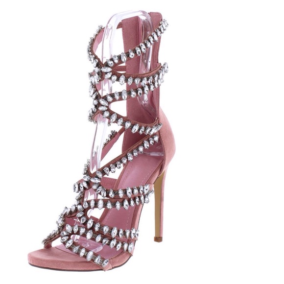 Liliana Shoes - Rhinestone Embellished Heels